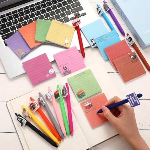 Colarr 12 Sets Funny Desk Accessories, 12 Pads Sarcastic Sticky Notes