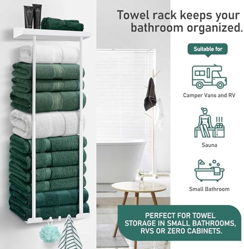 Hommtina Bathroom Towel Storage Black Towel Holder Bathroom Decor