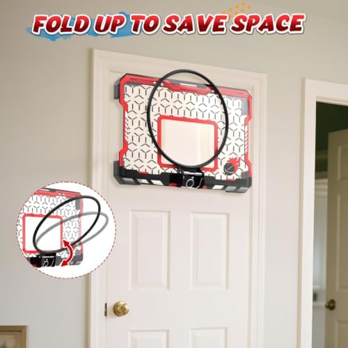 EagleStone Indoor Mini Basketball Hoop, Over The Door, 3 Balls, Steel