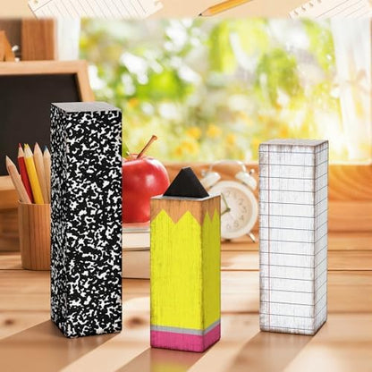 GlikCeil 3 Pcs Back to School Table Decoration Composition Notebook