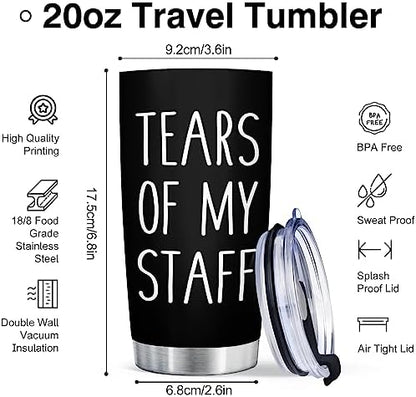 Shqiueos Funny Boss Gifts - Tears of My Staff 20oz Tumbler Cup