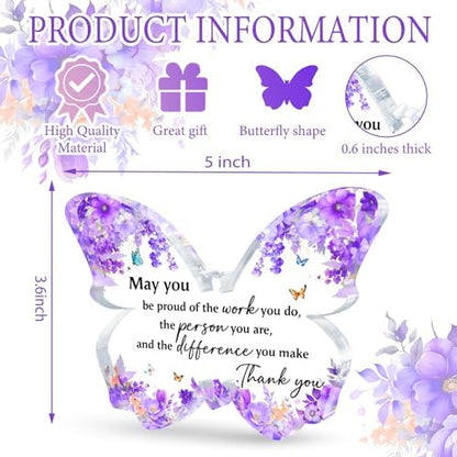 Appreciation Gifts for Women Thank You Plaque Butterfly Gifts for