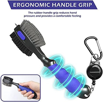THIODOON 2 Pack Golf Club Brushes and Groove Cleaner 2 ft Retractable