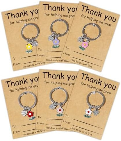 6Pcs Teacher Appreciation Keychains Gifts In Bulk, Daycare End of Year