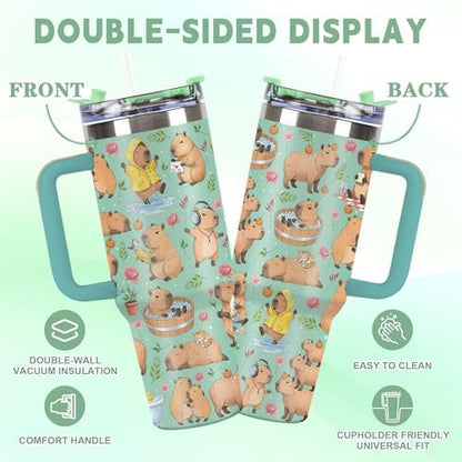 Capybara Gifts for Women Men, Capybara Tumbler Travel Mug Cup
