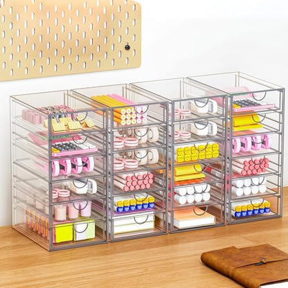 YFXCVSL Acrylic Makeup Organizer with 19 Drawers,Storage Drawer