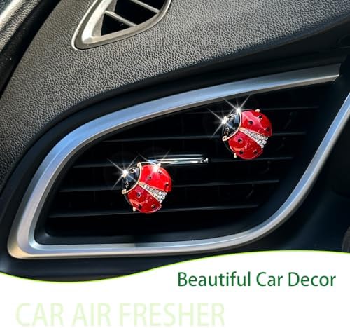 ORIESSE Ladybug Car Decor,Cute Air Freshener Vent Clips,Lady Bug Gift