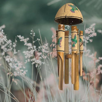 Bellaa Bamboo Wind Chimes Sea Sand Art Painting Handmade Wind Chimes