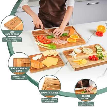 Acacia Wood Cutting Board (Set of 3) – Wooden Cutting Boards for