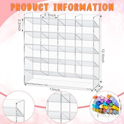 MotiMind Acrylic Pen and Marker Organizer for 250 Markers