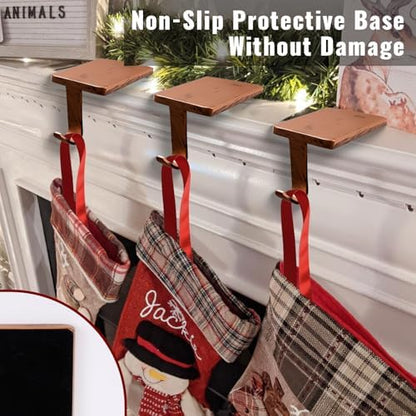 Stocking Holders for Mantle - Set 4, Weighted Metal - Christmas