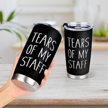 Shqiueos Funny Boss Gifts - Tears of My Staff 20oz Tumbler Cup