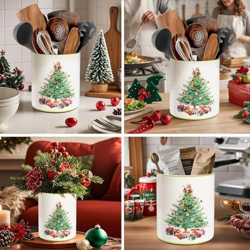 Christmas Utensil Holder, Christmas Tree Utensils Holder for Kitchen