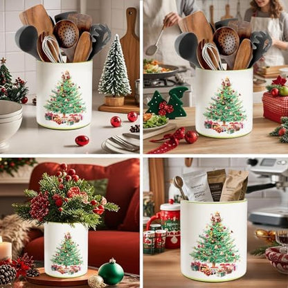 Christmas Utensil Holder, Christmas Tree Utensils Holder for Kitchen
