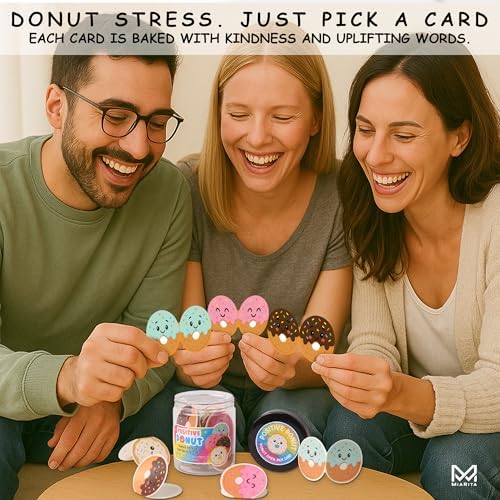 Positive Donut Jar, Funny Pun Gifts for Women, Teens, Coworkers, 60