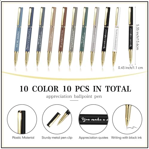 PerKoop 10 Sets Thank You Gifts, Appreciation Pens with Boxes for Men