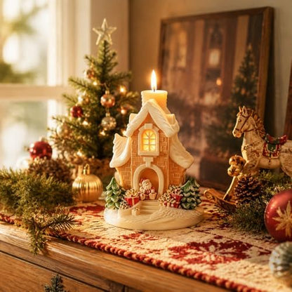 Christmas Silicone Molds Santa Claus Knocking Door Giving Gifts Candle