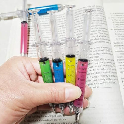 24Pcs Syringe Pens, 12 Colors Macaron Retractable Fun Nurse Pens Bulk
