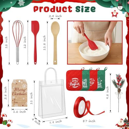 Chengu 58 Pcs Christmas Kitchen Gift Set Merry Christmas Pot Holders