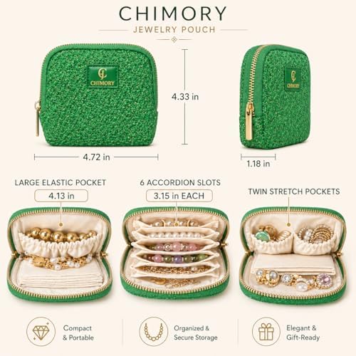 Tweed Travel Jewelry Pouch - Mothers Day Gift Idea for Women, Elegant