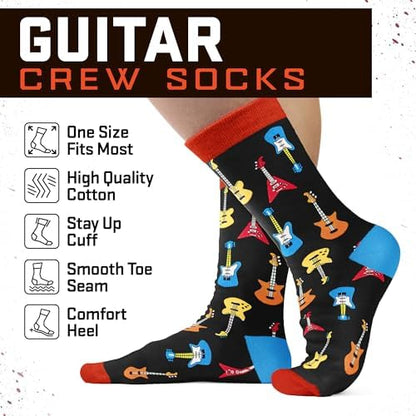 Cool Music Accessories Gifts - Guitar Drum Piano Trumpet Socks, Funny
