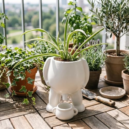 Creative Ceramic Human Shape Planter Funny Penis Planter with