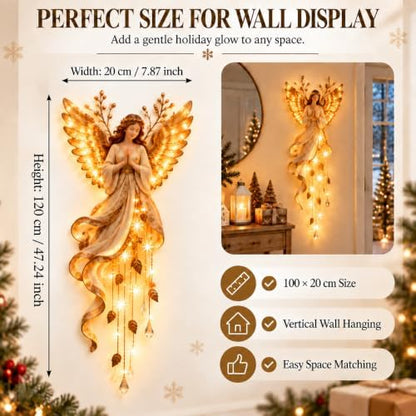 Angel Blessing Wall Light,Starglow Cascading Christmas Angel with