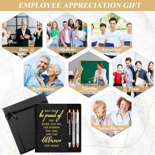 Resurhang 5 Pcs Employee Appreciation Gift Journal Notebook Black