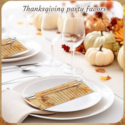 Epakh 50 Sets Thanksgiving Gifts Bulk, Fall Pens with Cards, Retro