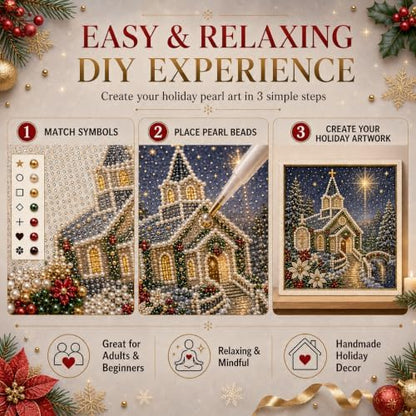 BPDYXO DIY Pearl Diamond Painting Art Kit, 11.8 x 15.7 in Christmas
