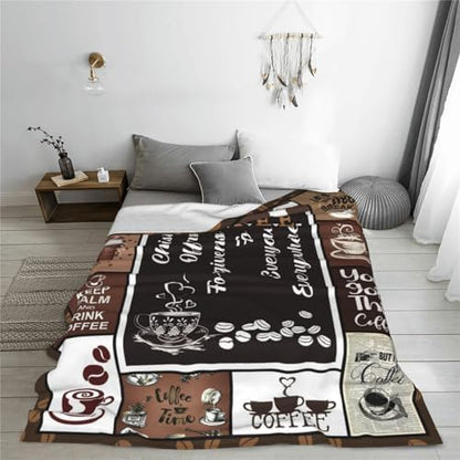 Coffee Blanket Coffee Throw Blanket Soft Fleece Flannel Bedding Gifts