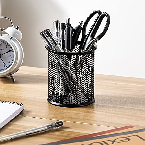 Amazon Basics Wire Mesh Pen Holder, Pencil Cup Desk Organizer for