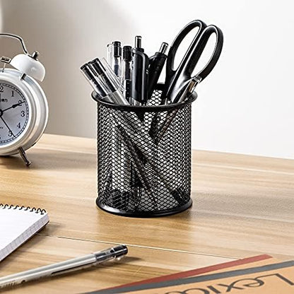 Amazon Basics Wire Mesh Pen Holder, Pencil Cup Desk Organizer for