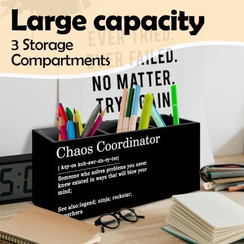 Black Chaos Coordinator Pen Pencil Holder for Desk, Thank You Gifts