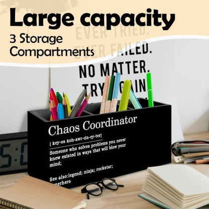Black Chaos Coordinator Pen Pencil Holder for Desk, Thank You Gifts