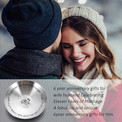 TI-EDC 6th Anniversary Iron Gifts for Her and Him - 4" Ring Holder