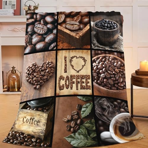 Coffee Blanket for Women Coffee Lover Gifts for Mens 50"x40"