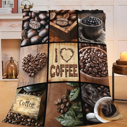 Coffee Blanket for Women Coffee Lover Gifts for Mens 50"x40"