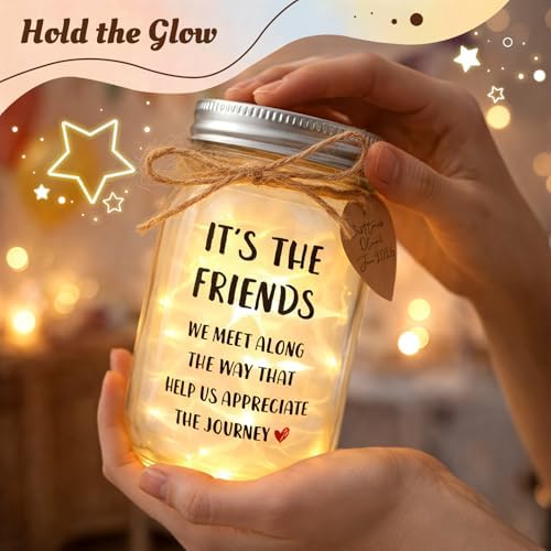 Friendship Gifts for Women - Thank You Mason Jar Night Light for