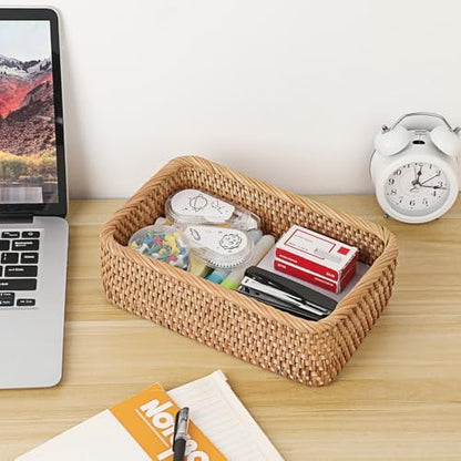 BTSKY Small Remote Basket for Coffee Table Entryway Living Room