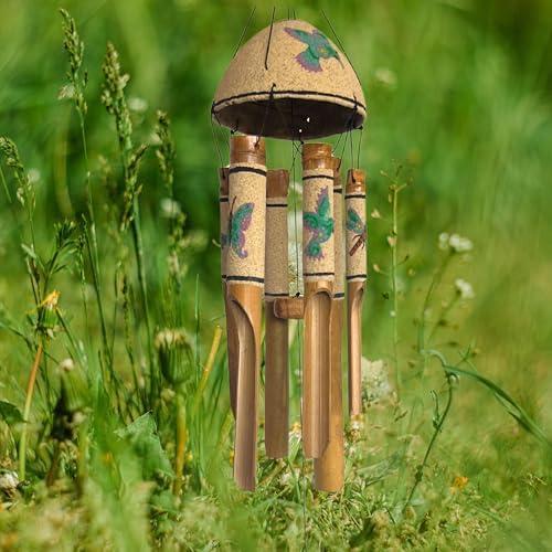 Bellaa Bamboo Wind Chimes Sea Sand Art Painting Handmade Wind Chimes