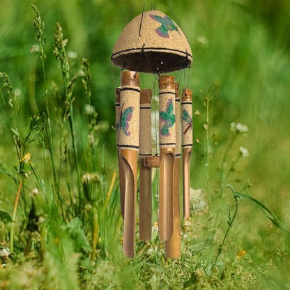 Bellaa Bamboo Wind Chimes Sea Sand Art Painting Handmade Wind Chimes