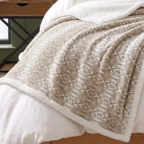 Eddie Bauer - Sherpa Reverse Throw Blanket for Bed or Couch, 50 x 60