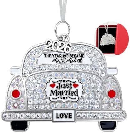 Newly Wed Gifts for Couples First Christmas Married Ornament 2026