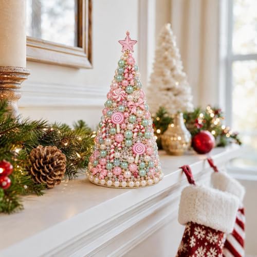 DIY Beaded Christmas Tree Craft Kit,3D Pearl Bead Craft Set for Adults