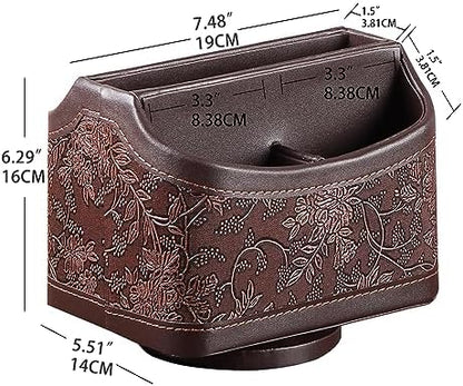PU Leather 360° Rotatable Remote Control Holder,Nightstand TV Remote