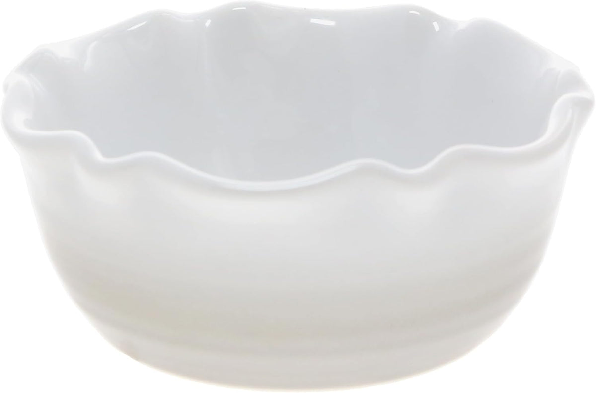 Pavilion Gift Company - Served With Love - 4.5" Ceramic Bowl With Bamboo Serving Spoon Neutral Ombre Kitchen Serveware Housewarming Gift Hostest Host Present