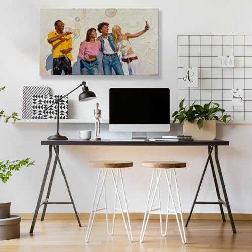 YTUAMDF Custom Portrait From Photo, Oil Painting Style Canvas Print
