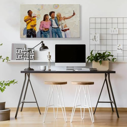 YTUAMDF Custom Portrait From Photo, Oil Painting Style Canvas Print