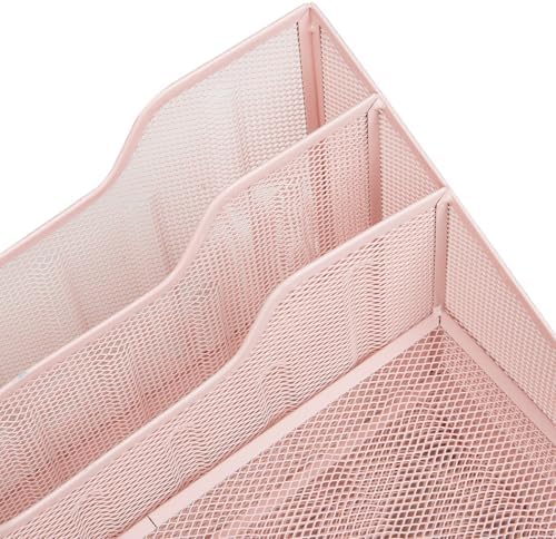 Mind Reader Metal Mesh Desktop File Organizer, 3-Tier Paper Tray with